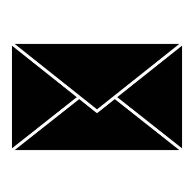 Zarf simgesi vektörü beyaz arkaplanda izole edildi, harf şeffaf işareti