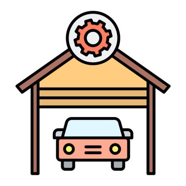 Araba tamir servis simge vektör çizim grafik tasarım