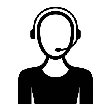 Çağrı merkezi simgesi. Beyaz arkaplanda izole edilmiş web tasarımı için müşteri servis vektör simgelerinin basit çizimi