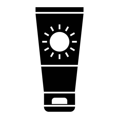 Beyaz arkaplanda güneş kremi simgesi. vektör illüstrasyonu.