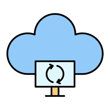 Bulut hesaplama teknolojisi ikon vektör çizimi tasarımı