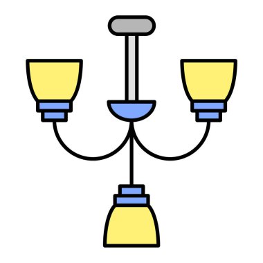 Elektrikli lamba ikonu. anahat modern nargile fener vektör işareti
