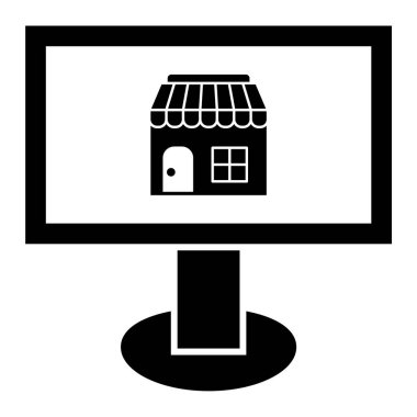 Dükkan. Web simgesi basit illüstrasyon