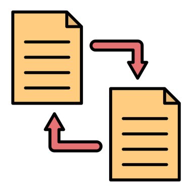 dosya belgesi vektörü. İnce çizgi işareti. izole edilmiş sınır sembolü çizimi