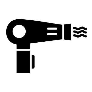 Saç kurutma makinesi ikonu. Web tasarımı için saç kurutma tarayıcı vektör simgelerinin basit çizimi