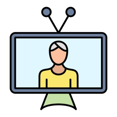 TV simgesi vektör illüstrasyonu