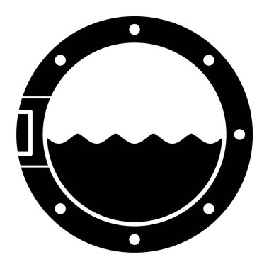 Deniz yaşamı ikonu. Web için su varili vektör simgelerinin özet çizimi