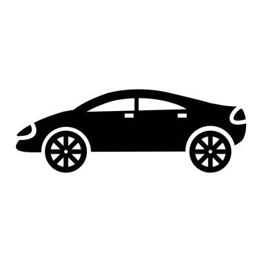 Araba ikonu. Sedan vektör sembolü tasarımının basit bir gösterimi.