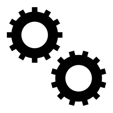 Vites simgesi. Ağ için dişli vektör simgelerinin düz çizimi