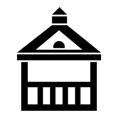 Bina. Web simgesi basit illüstrasyon