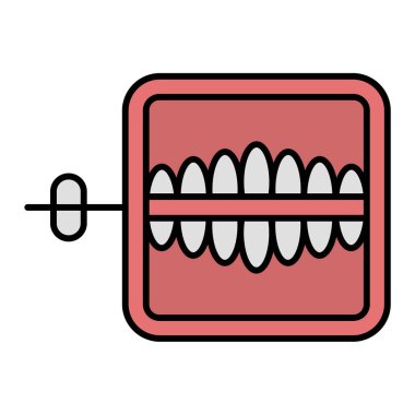 Diş bakımı konsepti, basit vektör çizimi