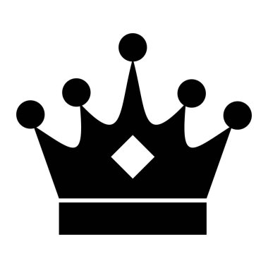 Taç ikonu. Beyaz arkaplanda izole edilmiş web tasarımı için kral vektör simgelerinin basit çizimi