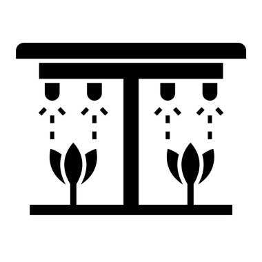 bitki simgesi vektörü. özet siyah beyaz işareti.