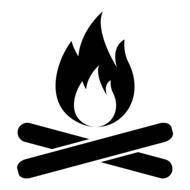 Ateş ikonu. Web tasarımı için şenlik ateşi vektör sembolünün basit bir gösterimi