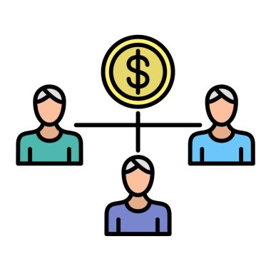 İş ve finans sektörü simgesi. vektör illüstrasyonu