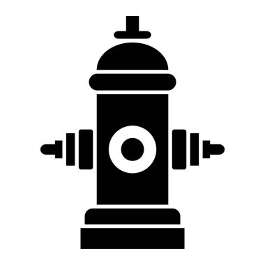 Yangın musluğu simgesi. Beyaz arkaplanda izole edilmiş web tasarımı için su söndürücü vektör simgelerinin basit çizimi