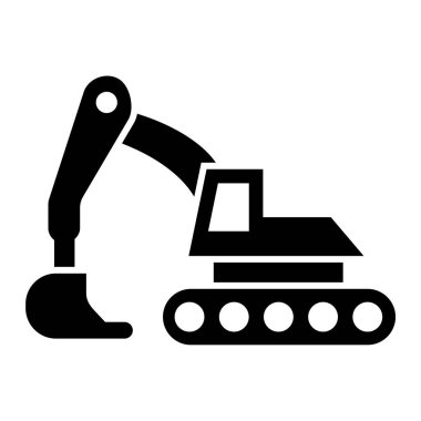 beyaz arkaplanda izole edilmiş ana hatlar dizaynındaki kazıcı simgesi.