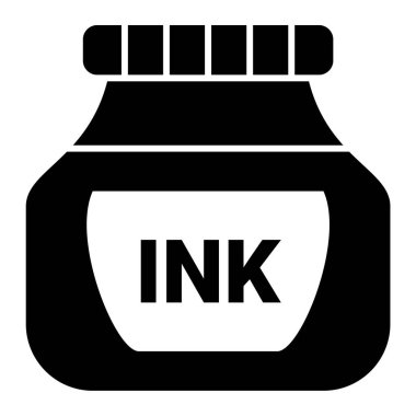 Bir şişe mürekkep. Web simgesi basit illüstrasyon