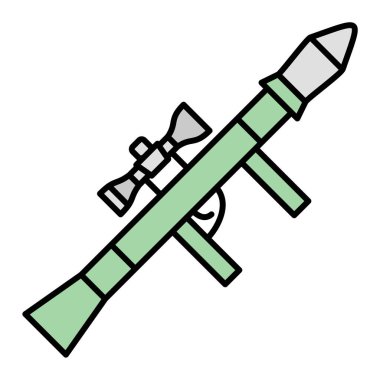 Askeri silah ikonu. Web için savaş vektör simgelerinin özet çizimi