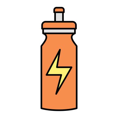 Bir şişe su ikonu. Web için protein karıştırıcı vektör simgelerinin ana hatları