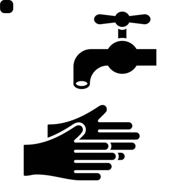 Musluk ikonu. Beyaz arkaplanda izole edilmiş web tasarımı için el yıkama musluğu vektör çizelgesi