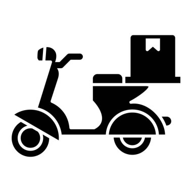 Scooter ikonu. Web için basit iletim bisikleti vektör simgeleri illüstrasyonu