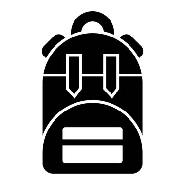 Sırt çantası simgesi. Web tasarımı için okul malzemeleri vektör simgelerinin basit illüstrasyonu