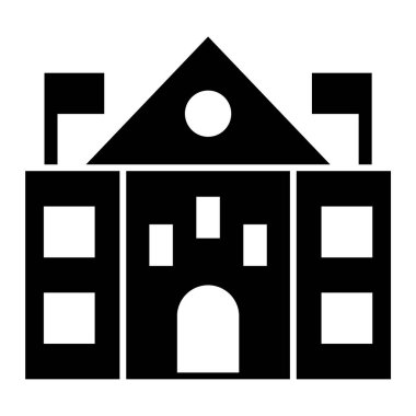 Bina. Web simgesi basit illüstrasyon