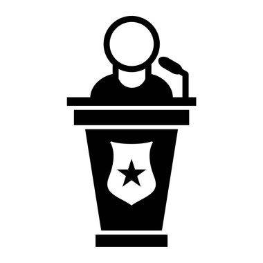 Konuşmacı. Web simgesi basit illüstrasyon