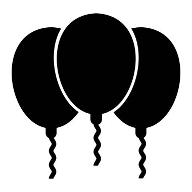 balon ikonu. siyah ve beyaz vektör çizimi