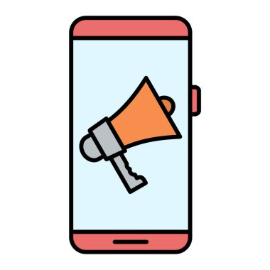 cep telefonu megafon ikon vektör illüstrasyon tasarımı