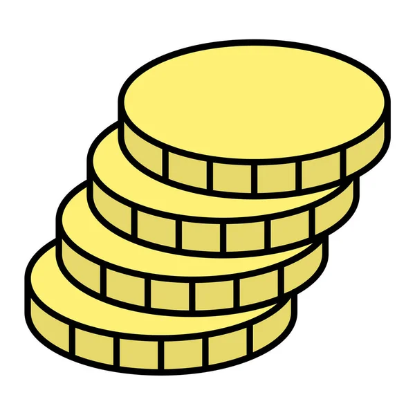 Coins Stack Icon Isometric Money Coin Vector Icons Web Design — Archivo Imágenes Vectoriales