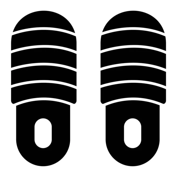 Ícone Chinelos Ilustração Simples Ícones Vetor Sapato Preto Para Web — Vetor de Stock