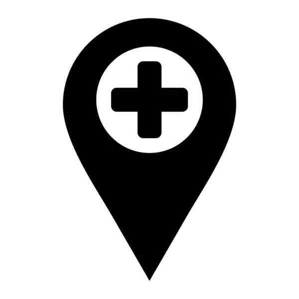 Hospital Location Web Icon Simple Illustration — стоковый вектор