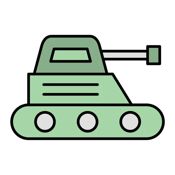 軍用戦車のアイコンだ ウェブ用のベクターアイコンの概略図 — ストックベクタ