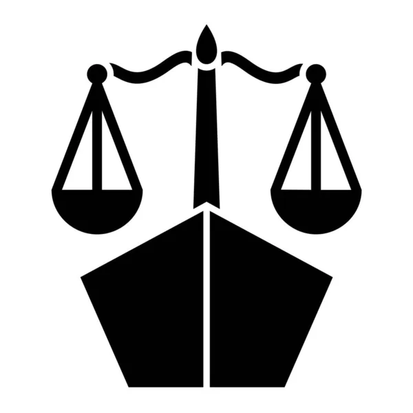 Escala Justicia Icono Vector Ilustración — Archivo Imágenes Vectoriales