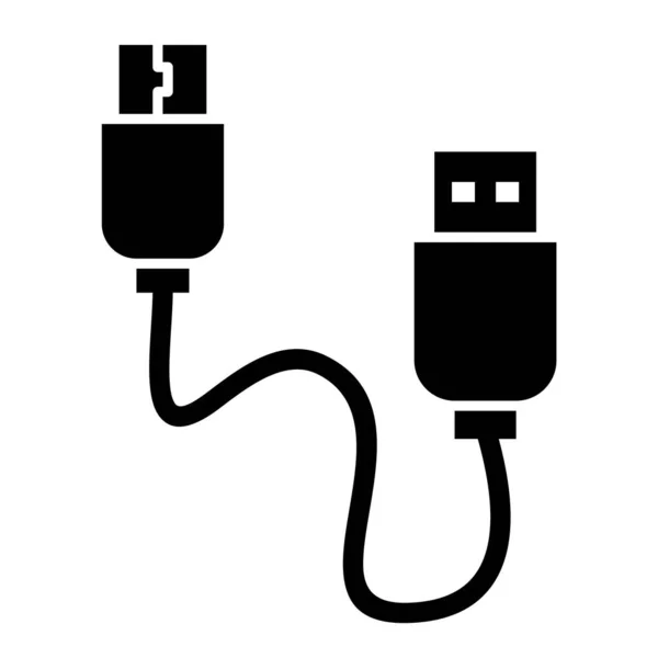 Ilustração Vetor Ícone Cabo Usb —  Vetores de Stock