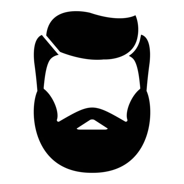 Ícone Cara Homem Ilustração Plana Ícones Vetor Cabeça Barba Para — Vetor de Stock