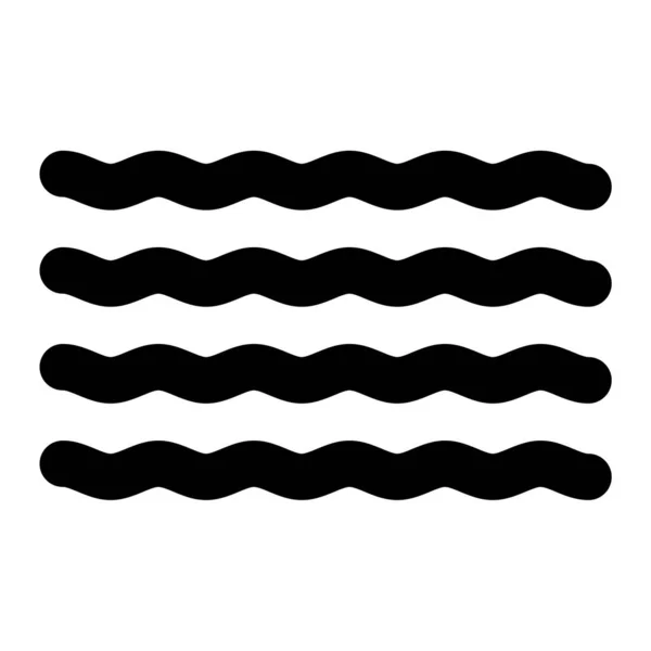 海の波のアイコン ウェブ用ウォーターベクトル記号ストック要素の概略図 — ストックベクタ