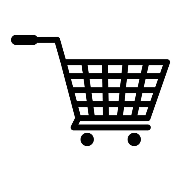 Shopping Cart Icon Black White Illustration — Stock Vector