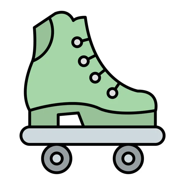 轮滑图标 概述运动鞋矢量插图象形文字 在白色背景下隔离 — 图库矢量图片