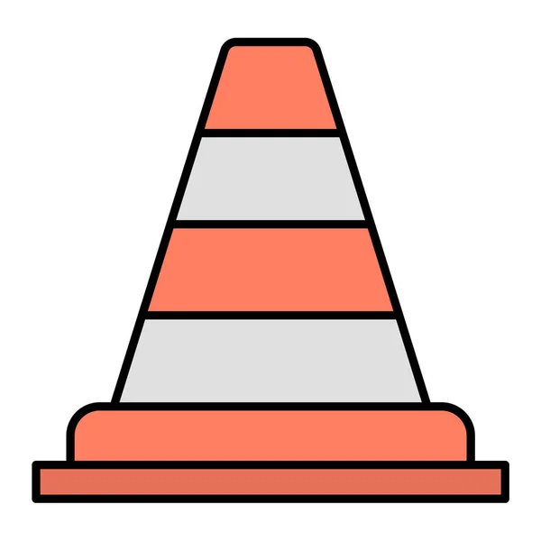 Verkehrskegel Symbol Flachen Stil Isoliert Auf Weißem Hintergrund Vektor Illustration — Stockvektor