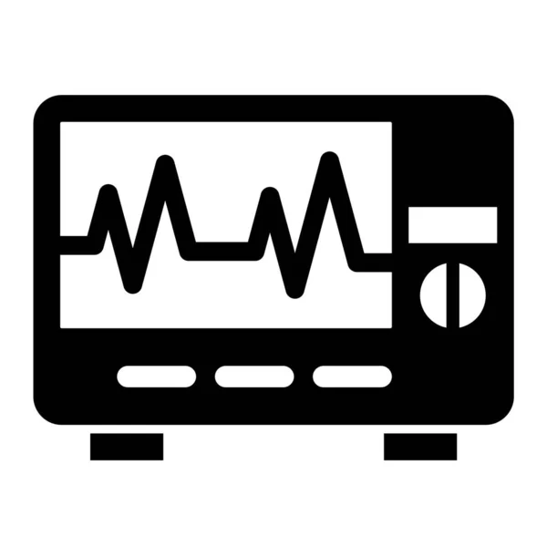 Ecg Icona Piatta Del Glifo Vettoriale — Vettoriale Stock