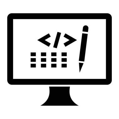 Bilgisayar. Web simgesi basit illüstrasyon