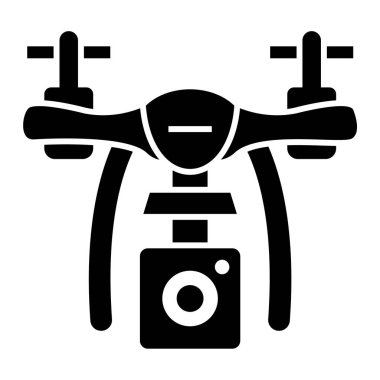 İHA simgesi. Web için kuadrokopter vektör simgelerinin basit illüstrasyonu