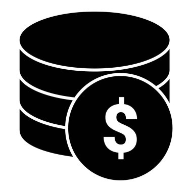 Dolar sikkeleri simgesi. Beyaz arkaplanda izole edilmiş web tasarımı için para vektör simgelerinin basit çizimi