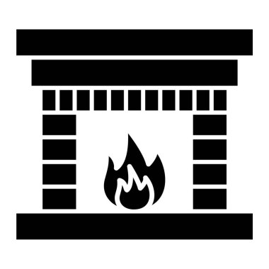 Şömine. Web simgesi basit illüstrasyon