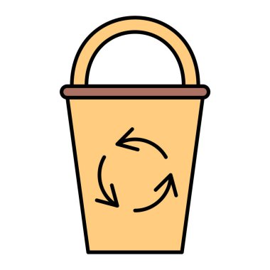 Geri dönüşüm kutusu ve çöp kutusu vektör illüstrasyon tasarımı olan kova