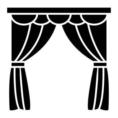 Pencere perdeleri. İç dekorasyon. vektör illüstrasyonu