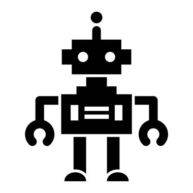 robot. Web simgesi basit illüstrasyon